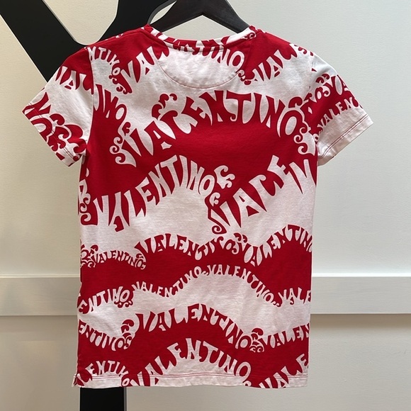 VALENTINO red and white 100% cotton t-shirt XS - Picture 3 of 5